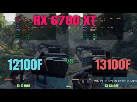 i3 12100f vs i3 13100f 6700xt in 2024