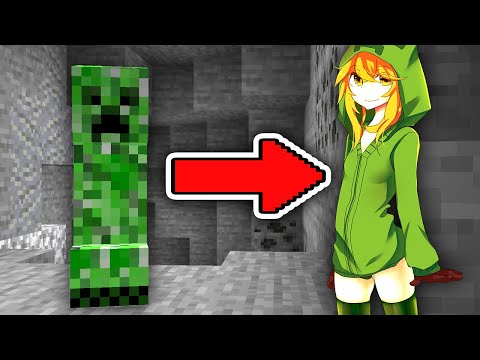 Minecraft but every mob is an anime girl