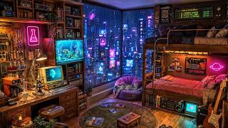 90's Rainy Night with Cozy Ambient 🌧️ Chill Music Lofi Rain Hip Hop Beats for Relaxing & Studying