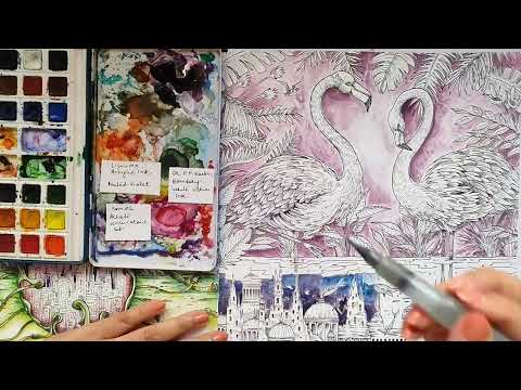 Worlds within Worlds|Kerby Rosanes|Derwent Pencils|Liquitex Acrylic Ink|Adult Coloring|Part - I|