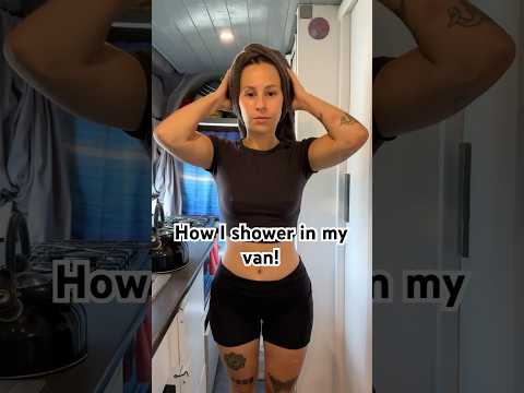 How I shower in my DIY camper van! #travel #vanlifetravel #vanlife #diyvanbuild #vanconversion