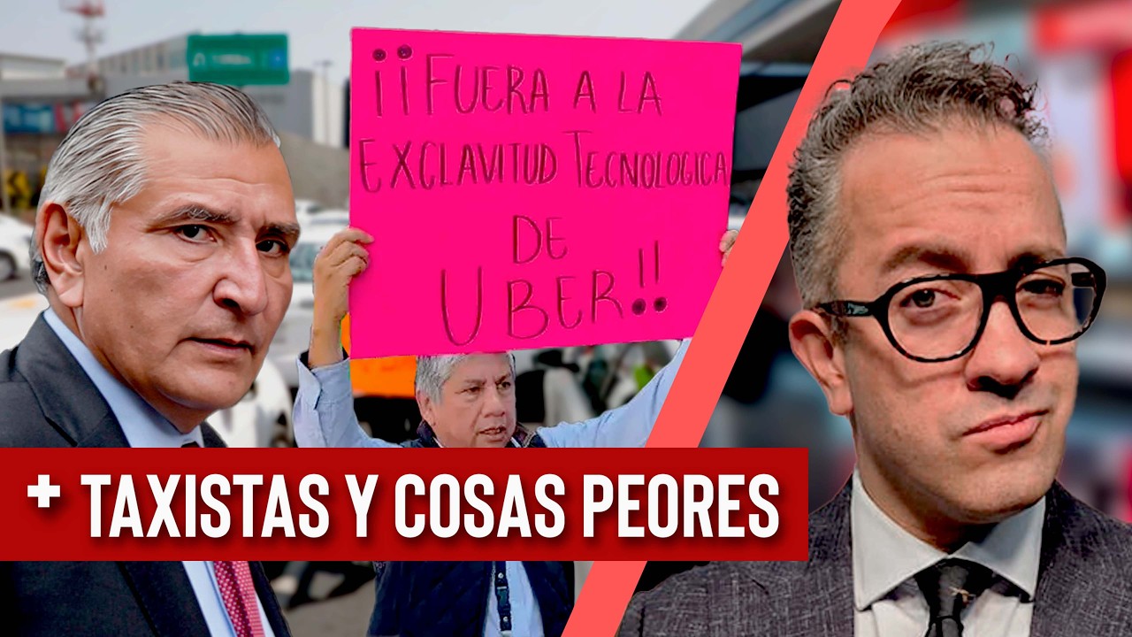 Adán Augusto HUYE de la prensa en taxi | TAXISTAS bloquean el AICM - EL PULSO DE LA REPÚBLICA