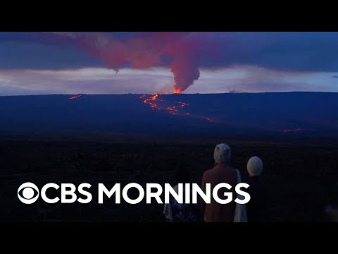 Viewers flock to watch fountains of glowing lava spew from the world's largest volcano
