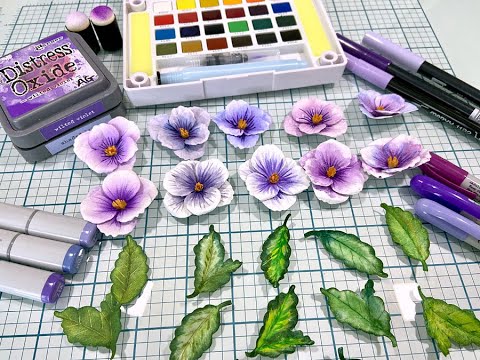 Coloring a Paper Pansy Five Different Ways