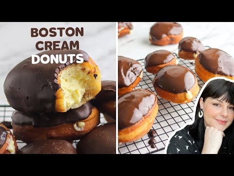 DONUTS COM CREME DE BAUNILHA E CHOCOLATE | BOSTON CREAM DONUTS PERFEITO | MASSA PERFEITA E FOFINHA