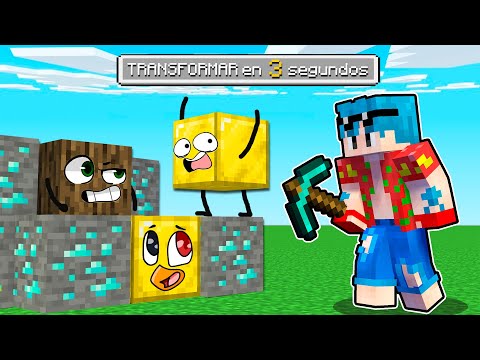 ¡EL ESCONDITE pero NOS TRANSFORMAMOS cada 30 SEGUNDOS! 😂 EL MEJOR ESCONDITE DE BLOQUES en MINECRAFT