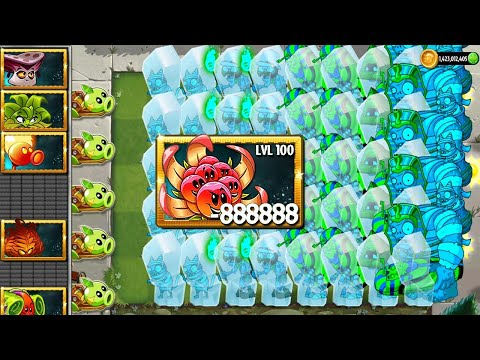 All Plants 1 POWER-UP vs Team FROZEN Mummified Zombies - PvZ 2 Challenge