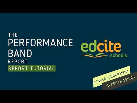 Performance Band Report Tutorial