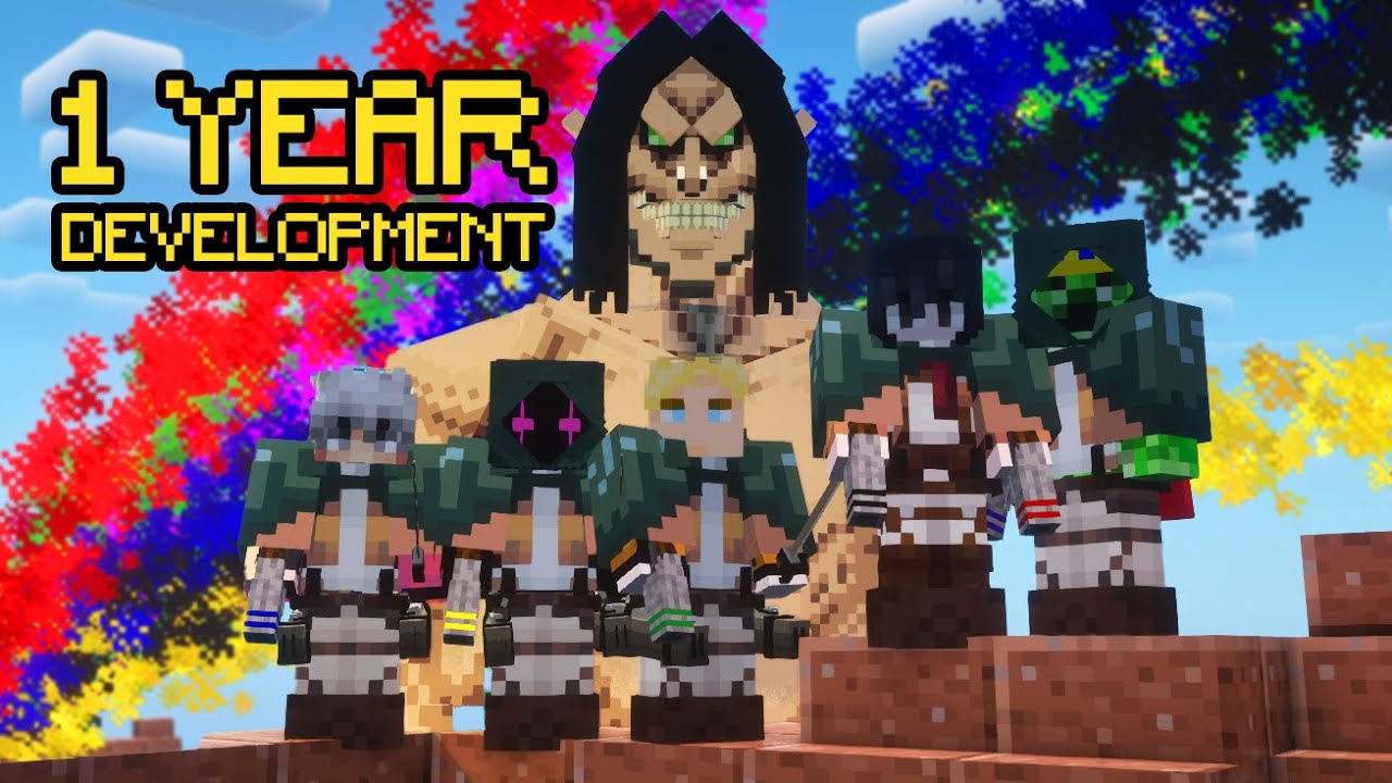 Killing Titans in Minecraft Attack on Titan Mod (Download Link in