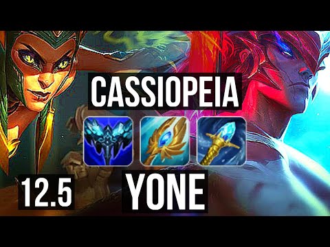 CASSIOPEIA vs YONE (TOP) | 9 solo kills, 65% winrate, Legendary | KR Diamond | 12.5