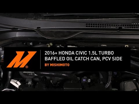 2016-21 Honda Civic 1.5 Turbo Baffled Oil Catch Can, PCV Side Installation Guide by Mishimoto