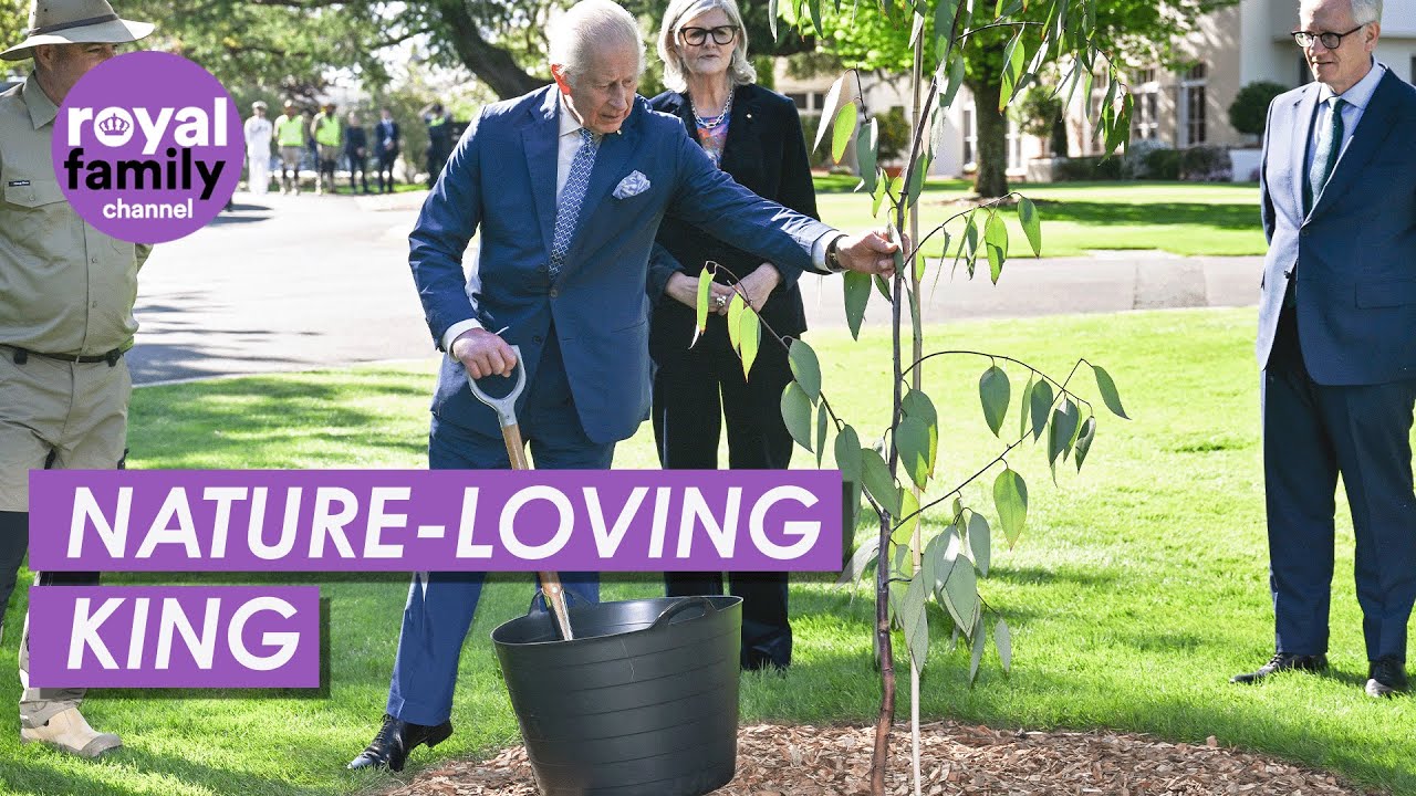 Cheerful King Charles Plants Tree at Australia’s National Botanic Gardens