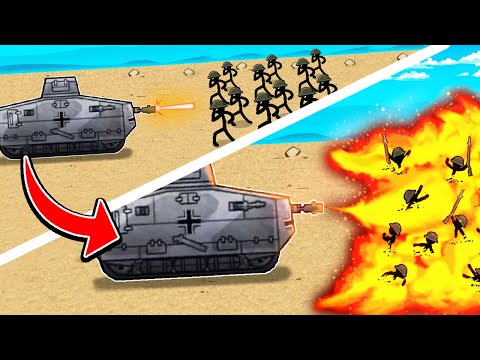 Upgrading TANKS with FLAMETHROWERS to Win WW1 in Stickman Trenches