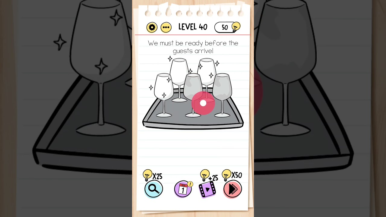 We must be ready before the guests arrive!, Brain Test Level 40