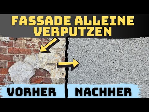 Plastering the facade alone - Repairing broken areas