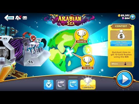 10 Gold Rushes in Arabian Sea (Robo Shark) Live Contest - Hungry Shark World