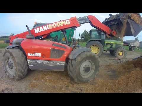 Mieszanie paszy TMR, codzienne obowiązki 2017,  Manitou MLT633lsu turbo&Johndeere3040&Auto-agroT011