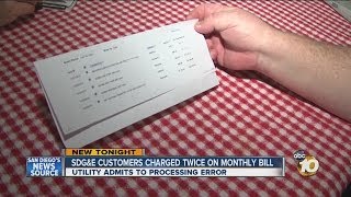 SDG&E customers charged twice on monthly bill