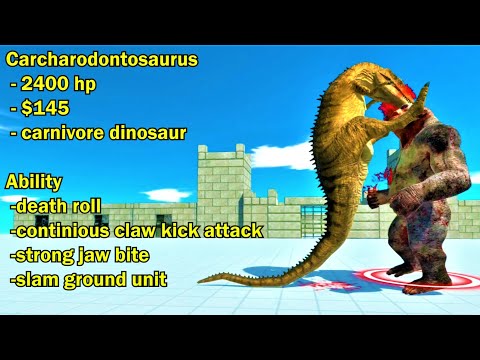 New update BRUTAL unit !! Carcharodontosaurus vs Units ARBS Animal revolt battle simulator dinosaur