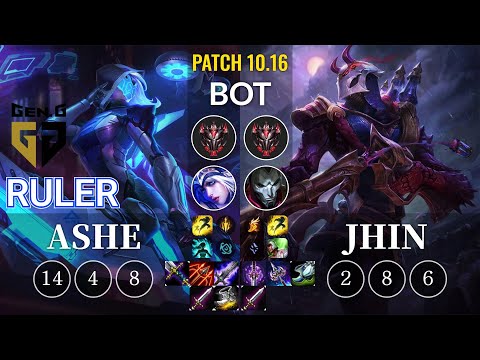 GEN Ruler Ashe vs Jhin Bot - KR Patch 10.16
