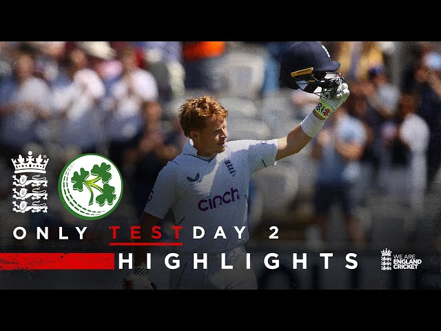 Pope Scores 205 off 208 Balls | Highlights – England v Ireland Day 2 | LV= Insurance Test 2023