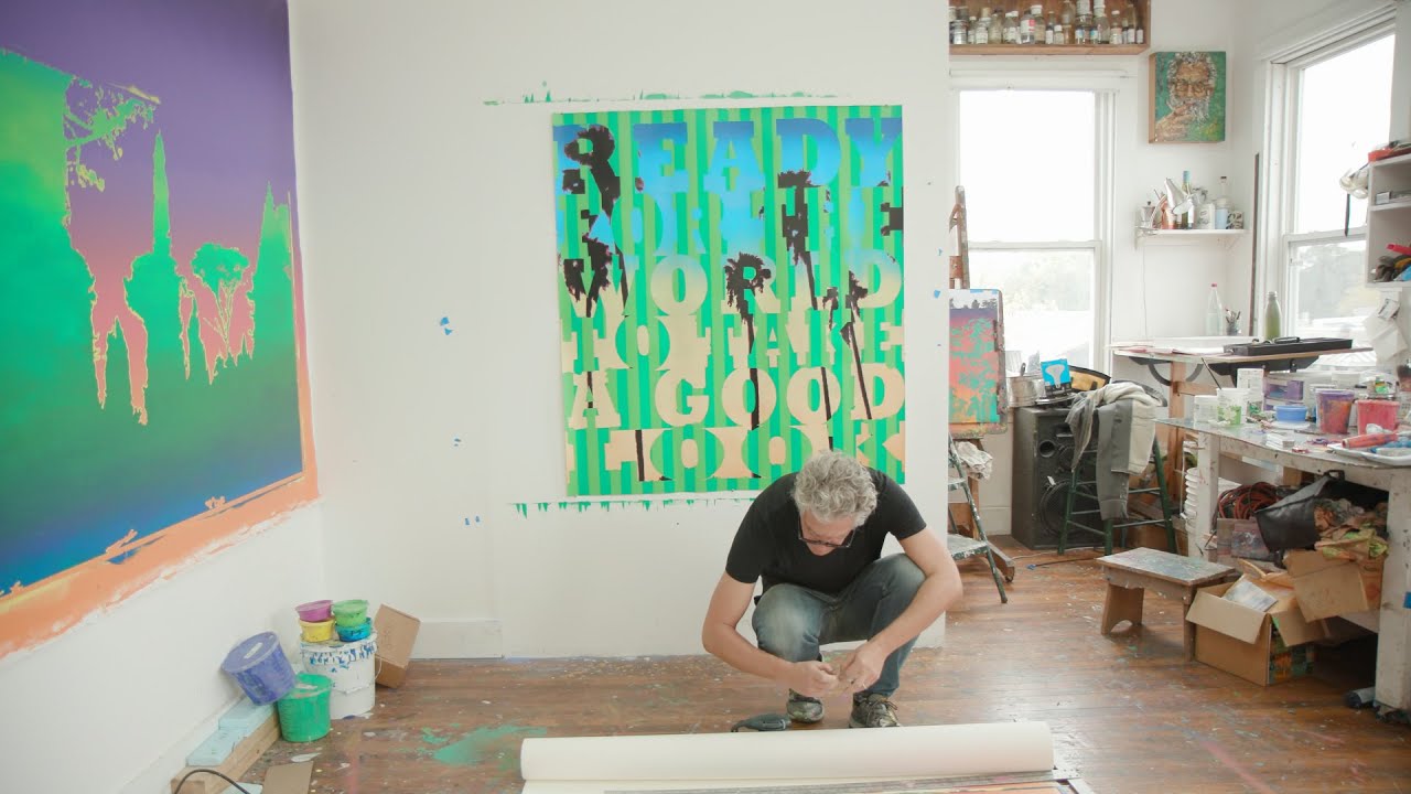 Combining Landscape and Text to Create Paintings with Tension