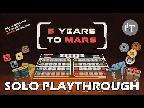 Tutorial & Solo Playthrough PREVIEW of 5 Years to Mars - Solo Board Game