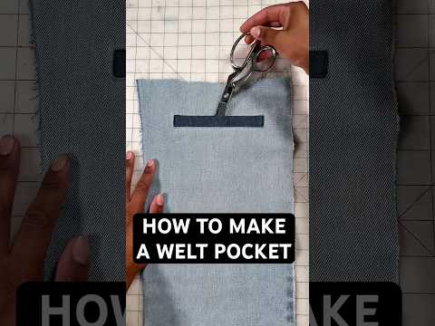 How to make a welt pocket #sewing #sewingtutorial #sewingtips #sewinghacks #upcycling #fashion