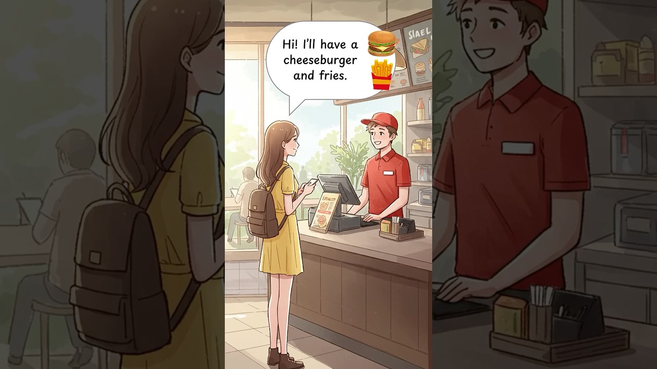 🍔 Ordering Food at a Fast Food Restaurant – English for Everyday Situations #learnenglish