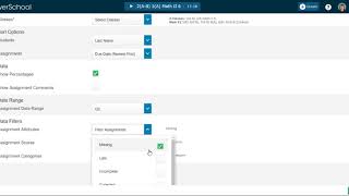 PowerTeacher Pro Missing Assignment Report