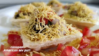 canapes | American sev puri | Indian Chat stuffing #quickneasypartysnack