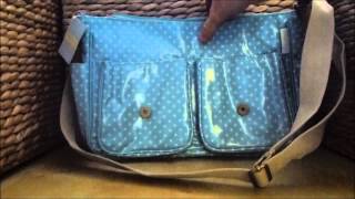 preview picture of video 'Womens Satchel Bag Dotty Duck Egg Blue Polka Dot with Oilcloth Finish'