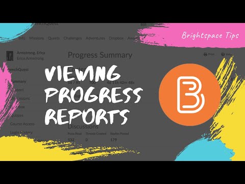 Assessment Progress Reports In Brightspace