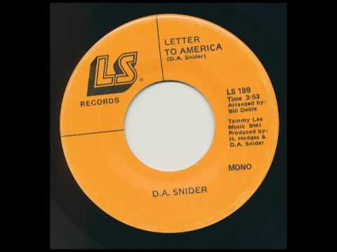 D. A. SNIDER Letter to America LS RECORDS 189