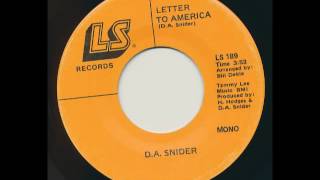 D. A. SNIDER Letter to America LS RECORDS 189