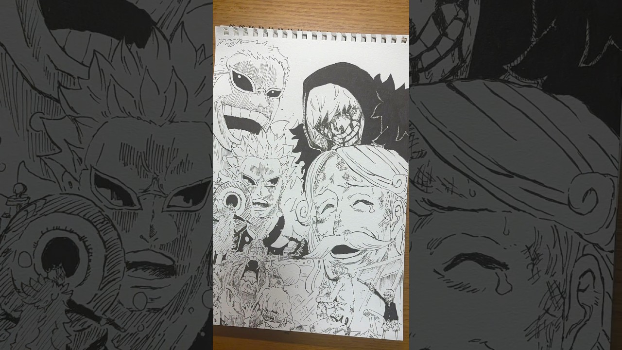 「堕ちた天竜人」#一発描き #模写 #ワンピース #ドフラミンゴ #shorts