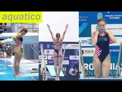 Diver Bruna Huljev (Croatia) at LEN 2022 Bucharest - 1m Preliminary, Final | Beautiful diving