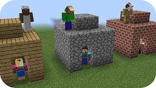 3 NOOB CONSTRUYEN PARA SOBREVIVIR DE LOS NUEVOS CREEPYPASTA MINECRAFT