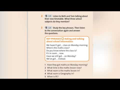 English plus 5. Unit 6. Asking about timetables. Ex2,3.p77