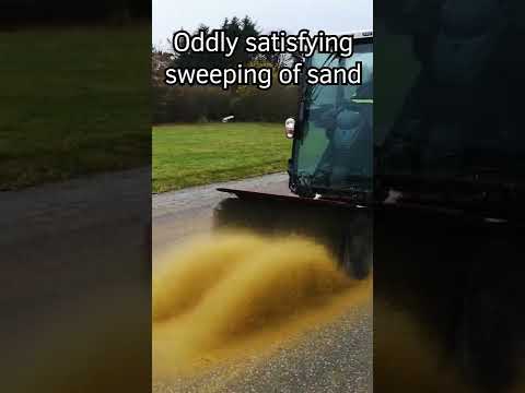 The way the sand moves when Timan is sweeping the street #shorts #oddlysatisfying