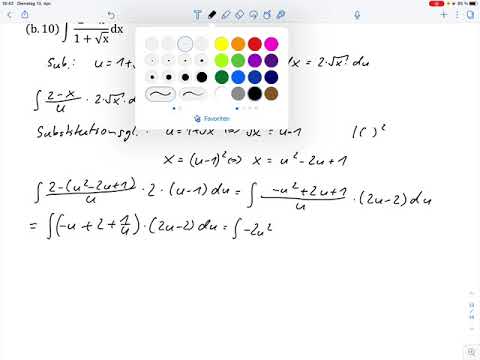 Übungsblatt2 Aufgabe b10 –Integration per Substitution