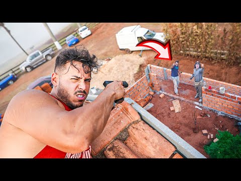 ATIREI ESCONDIDO COM AIRSOFT NOS PEDREIROS DA MINHA OBRA KKKKKKK