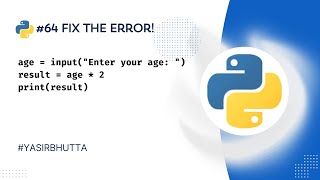 Python Data Type Quiz #64 Fix the Error in Python: A Coding Challenge | Python for Beginners