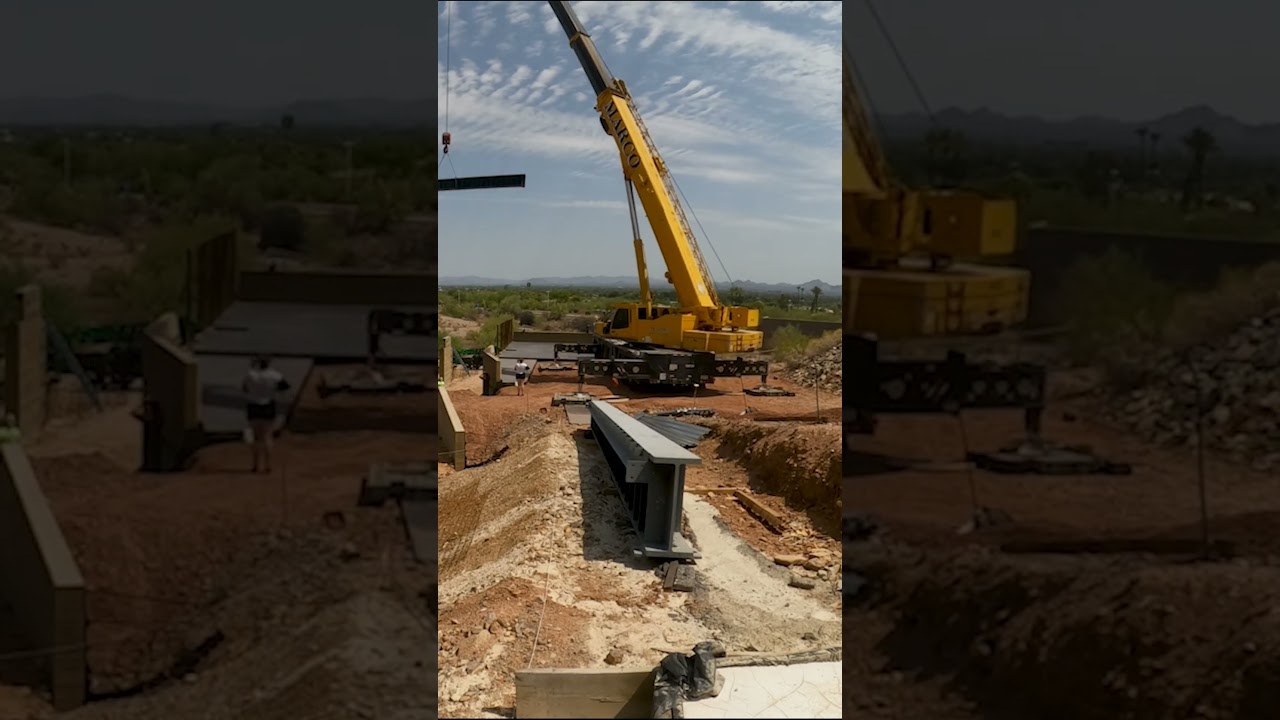 Moving a 15,000-Pound Steel Beam Into Place