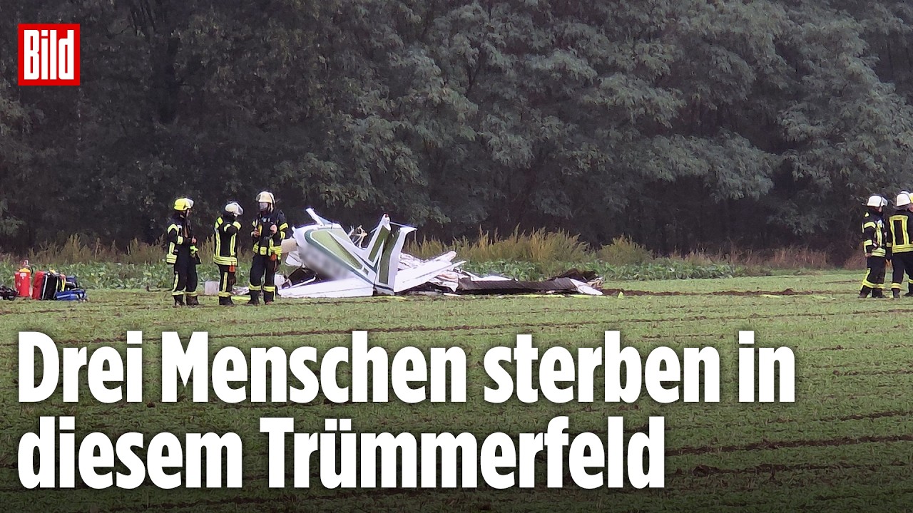 Erkelenz: Kleinflugzeug zerschellt auf Acker – 3 Menschen sterben