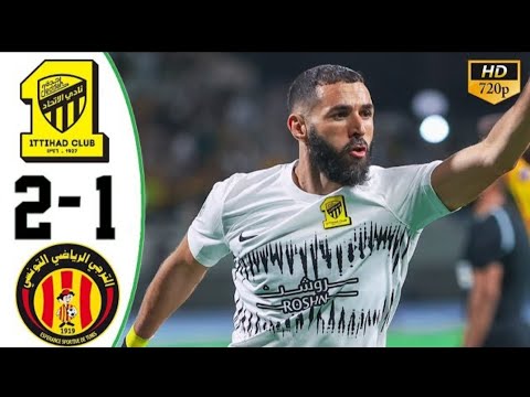 Benzema Debut Goal Al Ittihad vs ES Tunis 2-1 All Goals & Highlights - 2023 #football