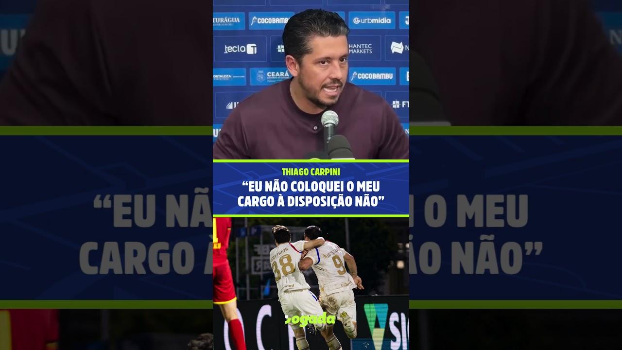 Imagem da notícia Carpini sobre cobrança da torcida do Fortaleza: 'não coloquei meu cargo à disposição'