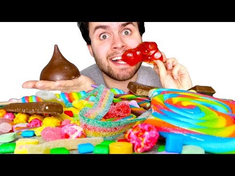 TRYING WEIRD GIANT CANDY! - Huge Gummy Bear, Reese's Candy Bar, & MORE Taste Test!