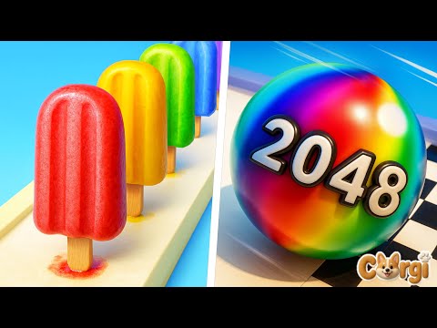 Popsicle Stack VS Ball Run 2048 - All Levels Satisfying Walkthrough Gameplay