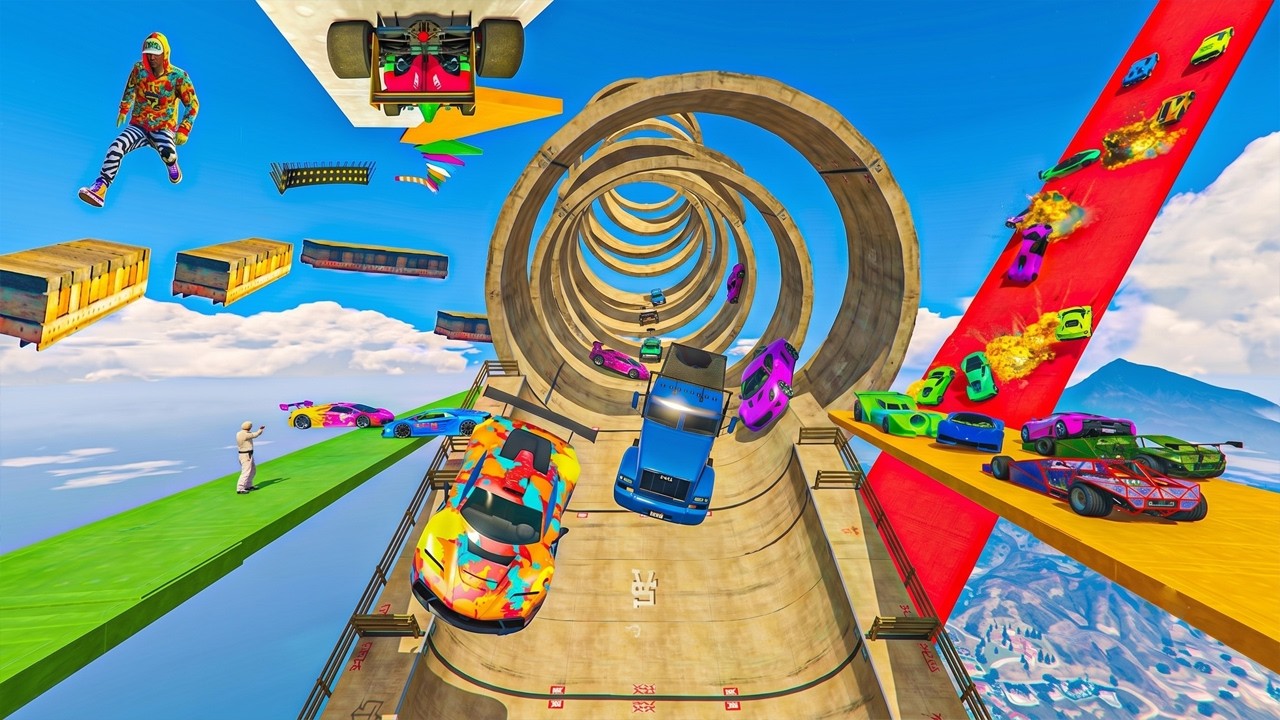 TODO EN UNO! MEGA RAMPA - CORRE O TE ATROPELLO - CARA A CARA - PARKOUR - TROLL - GTA 5 ONLINE